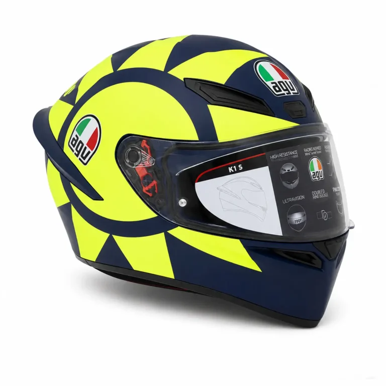 کلاه کاسکت AGV K1 S – Soleluna فک ثابت زرد و آبی