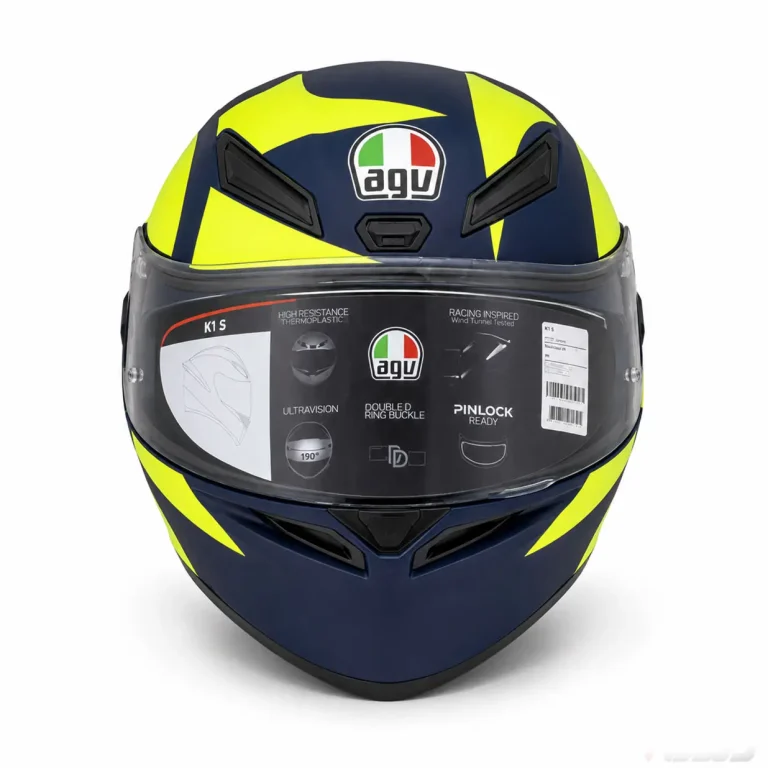 کلاه کاسکت AGV K1 S – Soleluna فک ثابت زرد و آبی