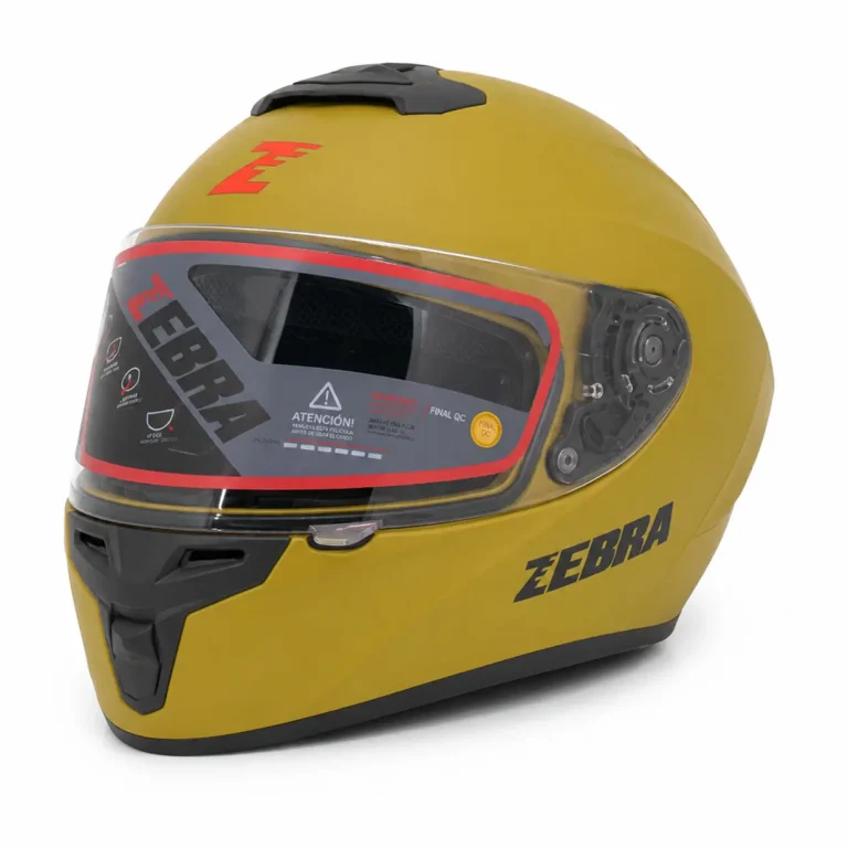 کلاه کاسکت زبرا فک ثابت خردلی ZEBRA