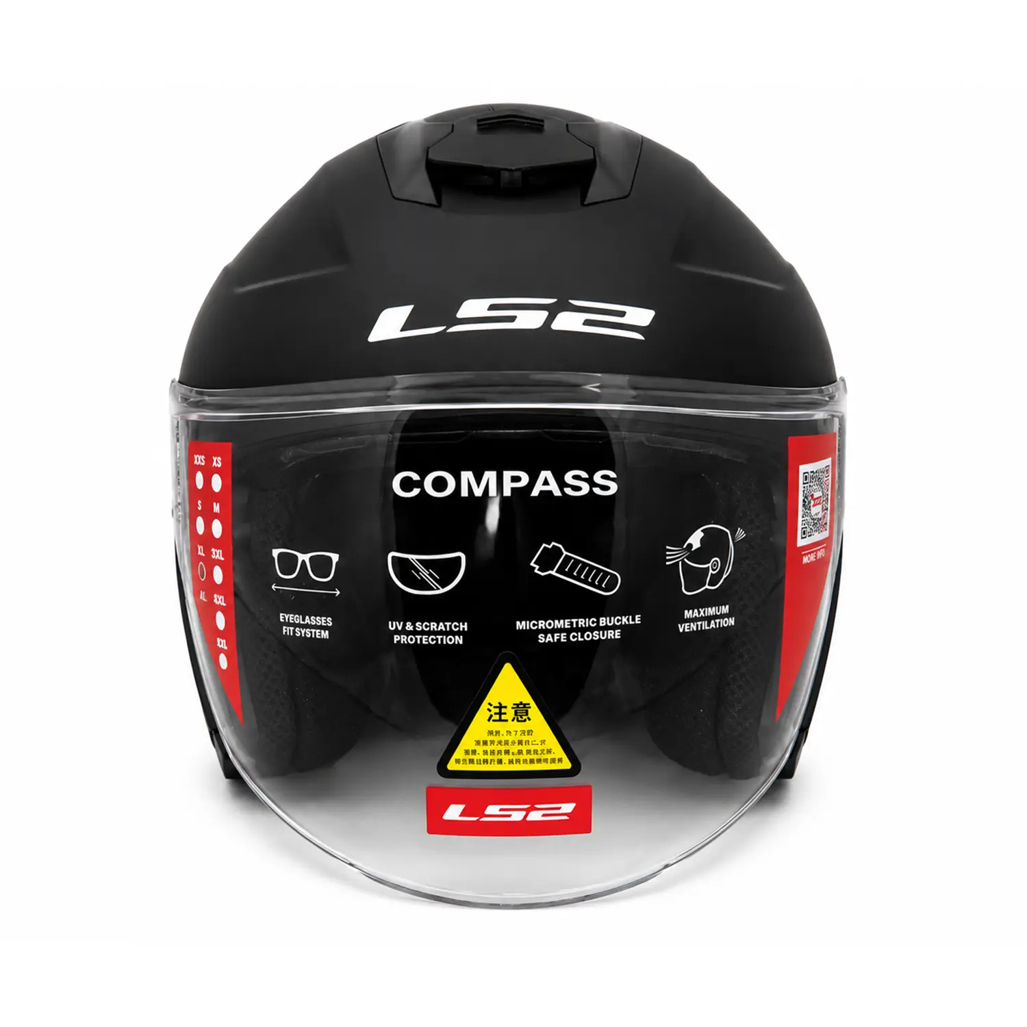 ls2-matte-black-dual-visor-open-face-helmet (1) کلاه کاسکت نیمهفک دوطلق LS2 رنگ مشکی مات
