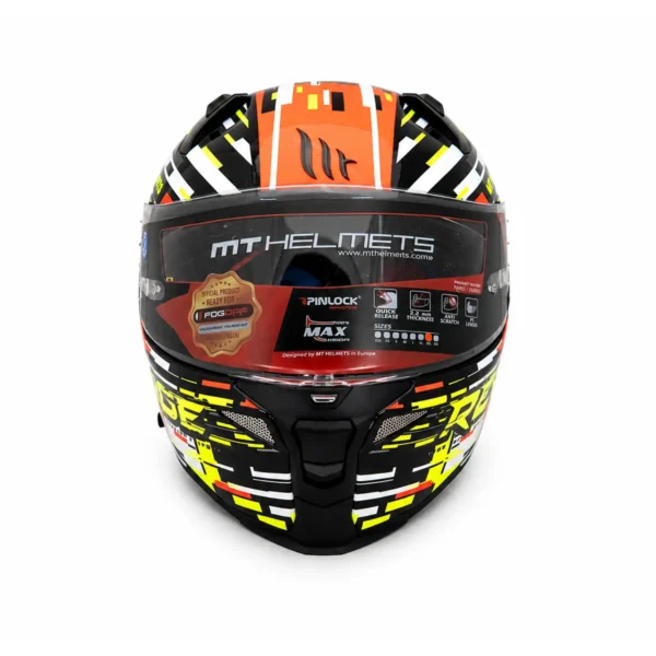 کلاه کاسکت فک ثابت MT Helmets  مشکی نارنجی