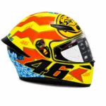 کلاه کاسکت فک ثابت AGV مدل  Valentino Rossi 2001 زرد و نارنجی
