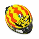 کلاه کاسکت فک ثابت AGV مدل  Valentino Rossi 2001 زرد و نارنجی