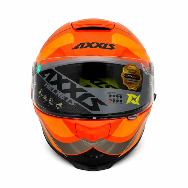 کلاه کاسکت فک ثابت دوطلق AXXIS مدل Eagle SV رنگ نارنجی براق