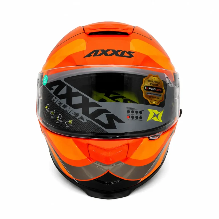 کلاه کاسکت فک ثابت دوطلق AXXIS مدل Eagle SV رنگ نارنجی براق