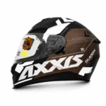 کلاه کاسکت فک ثابت دوطلق AXXIS مشکی سفید طوسی