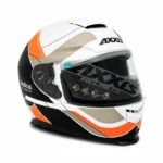 کلاه کاسکت فک ثابت دوطلق Eagle SV سفید، طوسی و نارنجی AXXIS