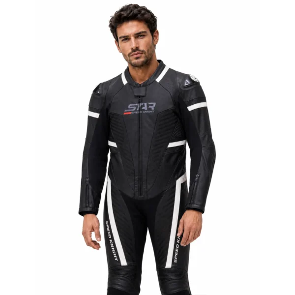 لباس یکسره موتورسواری Star Speed Knight مشکی سفید