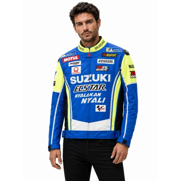 کاپشن موتورسواری سوزوکی Ecstar MotoGP آبی