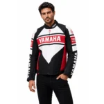 کاپشن موتورسواری یاماها مدل Racing مشکی سفید قرمز