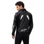 کاپشن چرمی موتورسواری Alpinestars Racing مشکی سفید - تصویر 2