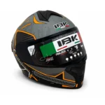 کلاه کاسکت فک ثابت IBK Racing رنگ طوسی نارنجی - تصویر 2