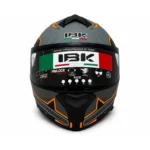 کلاه کاسکت فک ثابت IBK Racing رنگ طوسی نارنجی