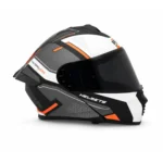 کلاه کاسکت فک ثابت IBK گرافیکی ایتالیا مشکی سفید نارنجی - تصویر 3